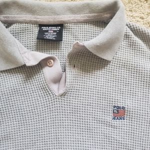 Waffle shirt long sleeves grey collar POLO JEANS